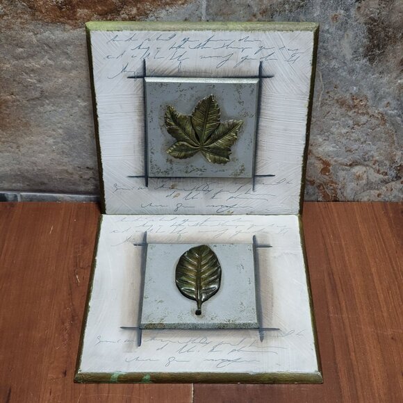 Ceramic Leaf Wall Decor Set of 2 Hanging Wall Art - Picture 10 of 12